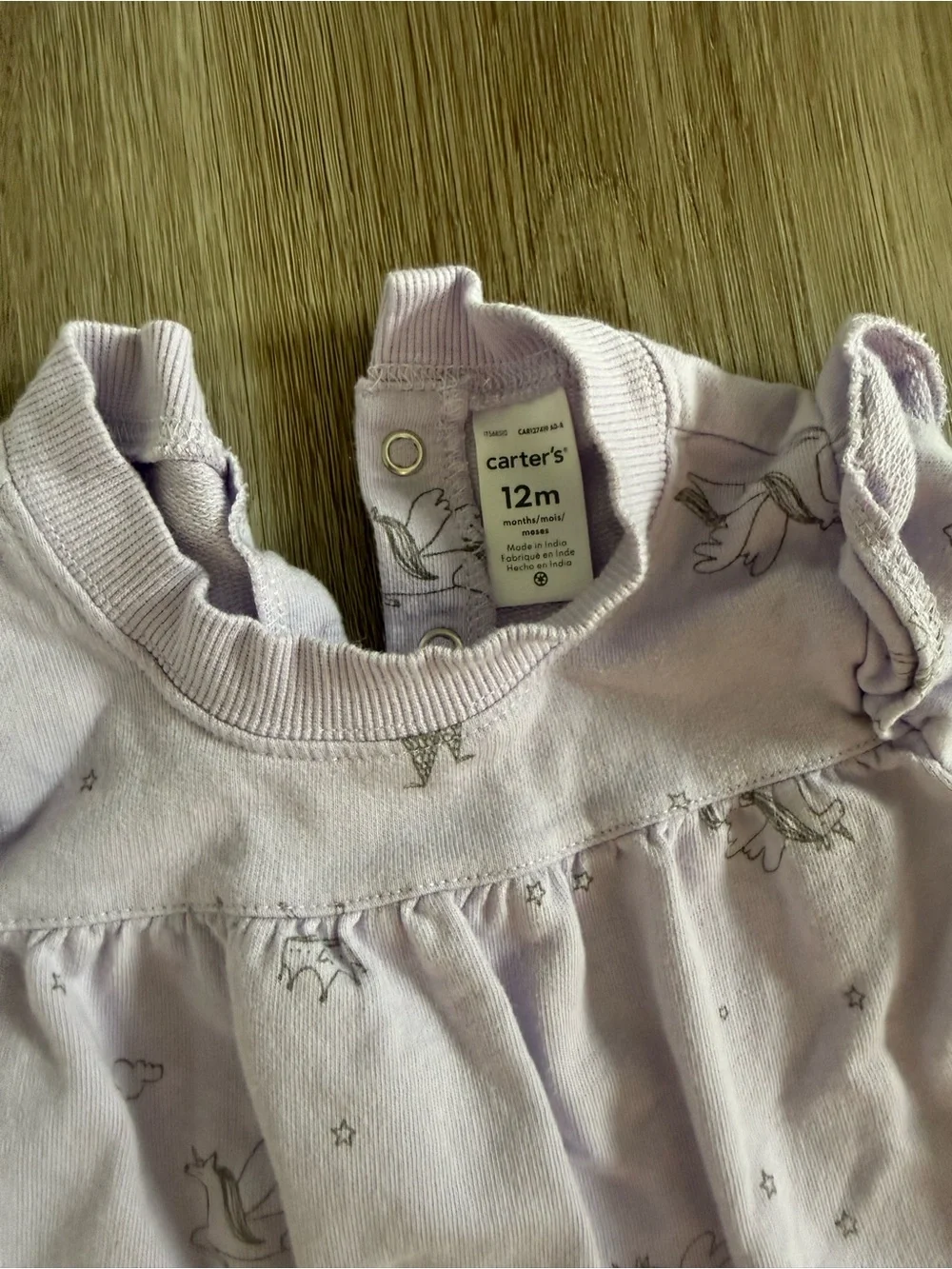 Carter's Light Lavender One-Piece Bodysuit with Ruffle Shoulders